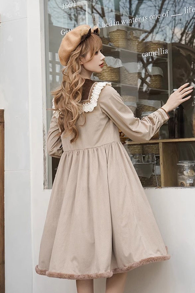 Gothic Lolita Dress - Coco Diary, Brown, Long Sleeves, Sweet Style - additional product view 4
