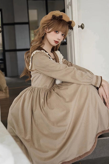 Gothic Lolita Dress - Coco Diary, Brown, Long Sleeves, Sweet Style - additional product view 5