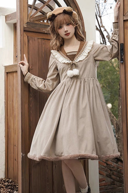 Gothic Lolita Dress - Coco Diary, Brown, Long Sleeves, Sweet Style - additional product view 6