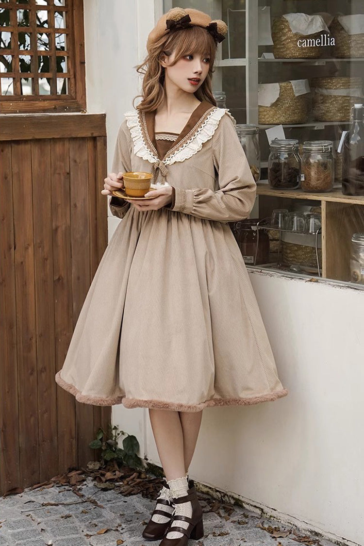 Gothic Lolita Dress - Coco Diary, Brown, Long Sleeves, Sweet Style - additional product view 7