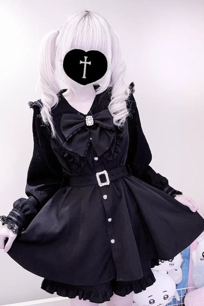 Gothic Lolita Dress - Confession Fantasy, 4 Colors, Bow Detail, Ruffled, Printed - main product image