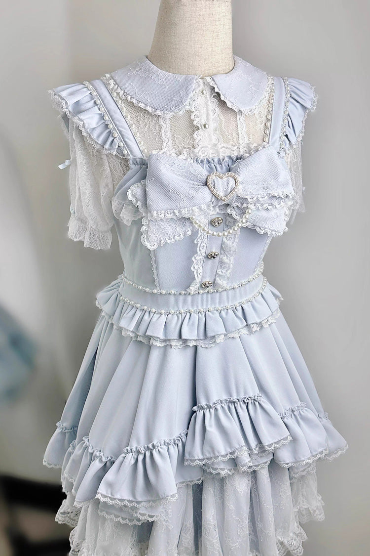 Gothic Lolita Dress - Confession Heartbeat, Blue, Lace Trim, Ruffled, Layered - additional product view 3