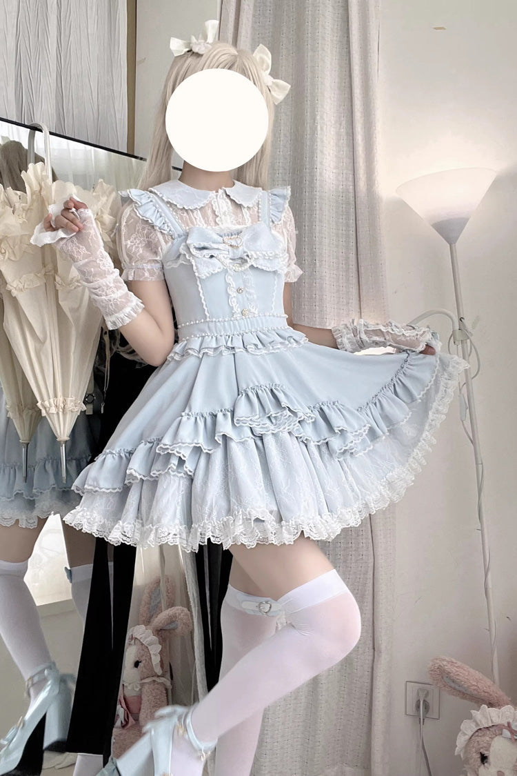 Gothic Lolita Dress - Confession Heartbeat, Blue, Lace Trim, Ruffled, Layered - additional product view 5