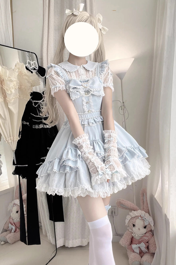 Gothic Lolita Dress - Confession Heartbeat, Blue, Lace Trim, Ruffled, Layered - additional product view 6