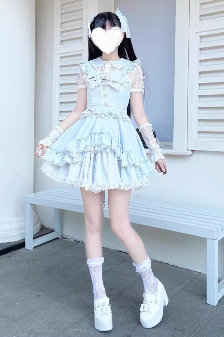 Gothic Lolita Dress - Confession Heartbeat, Blue, Lace Trim, Ruffled, Layered - additional product view 7