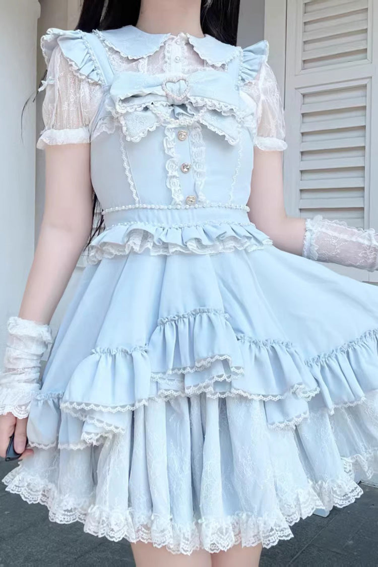Gothic Lolita Dress - Confession Heartbeat, Blue, Lace Trim, Ruffled, Layered - additional product view 9