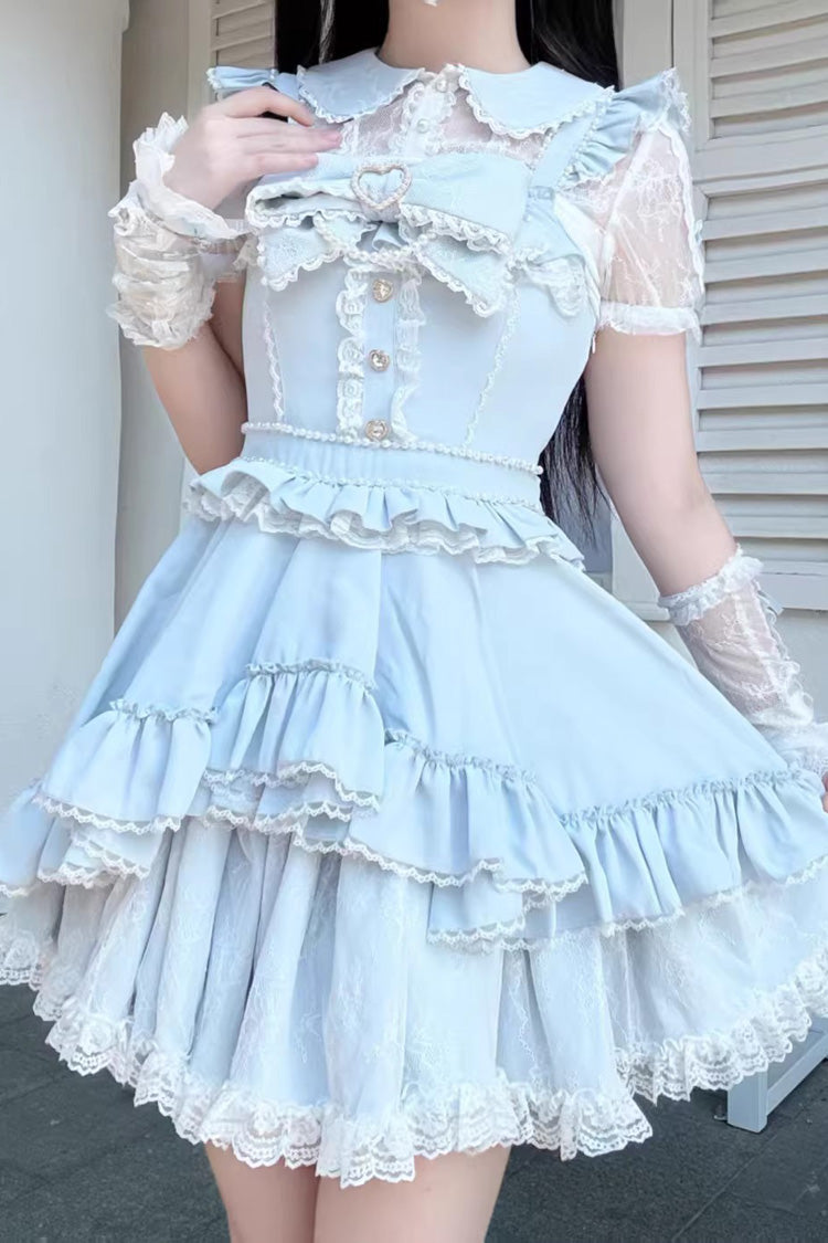 Gothic Lolita Dress - Confession Heartbeat, Blue, Lace Trim, Ruffled, Layered - additional product view 10