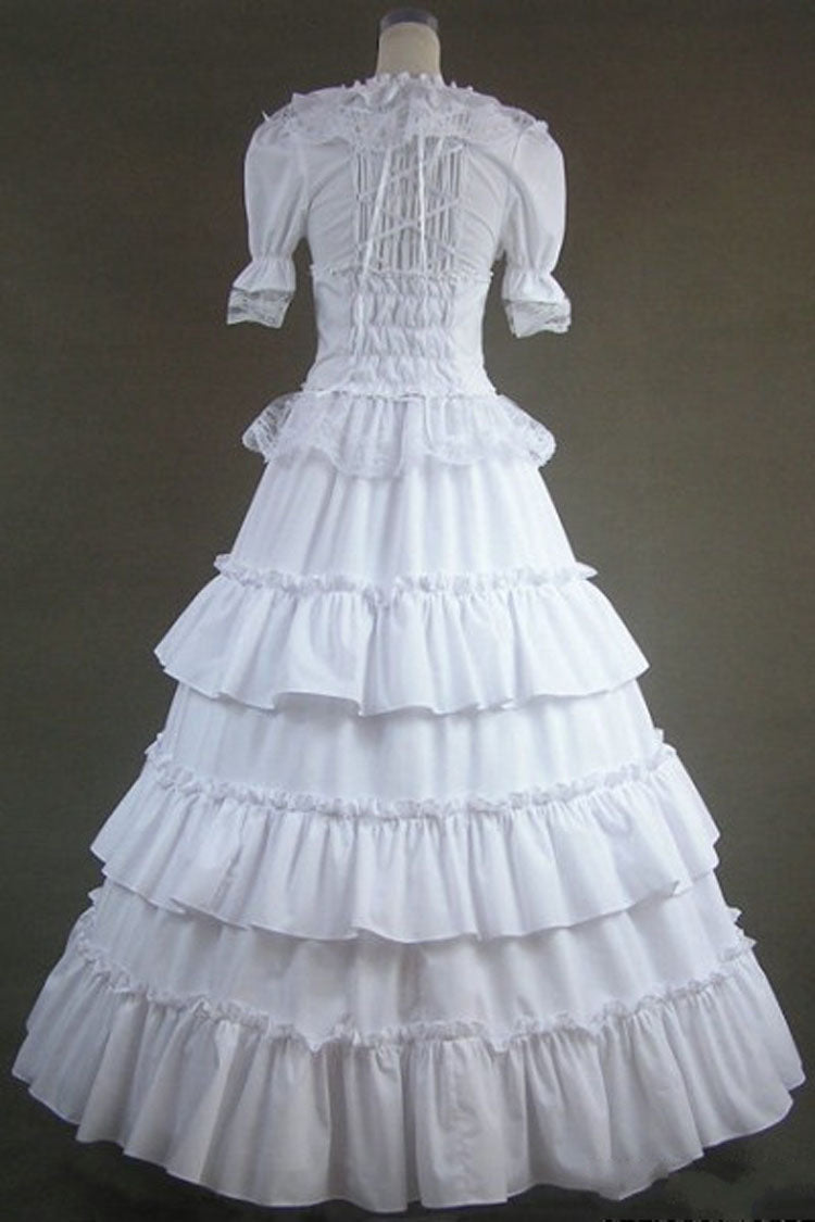 Gothic Lolita Dress - Cotton Square Collar, White, Square Collar, Victorian Style - additional product view 2