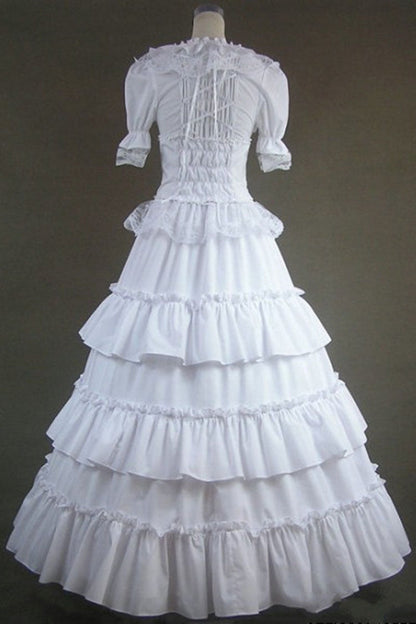 Gothic Lolita Dress - Cotton Square Collar, White, Square Collar, Victorian Style - additional product view 2