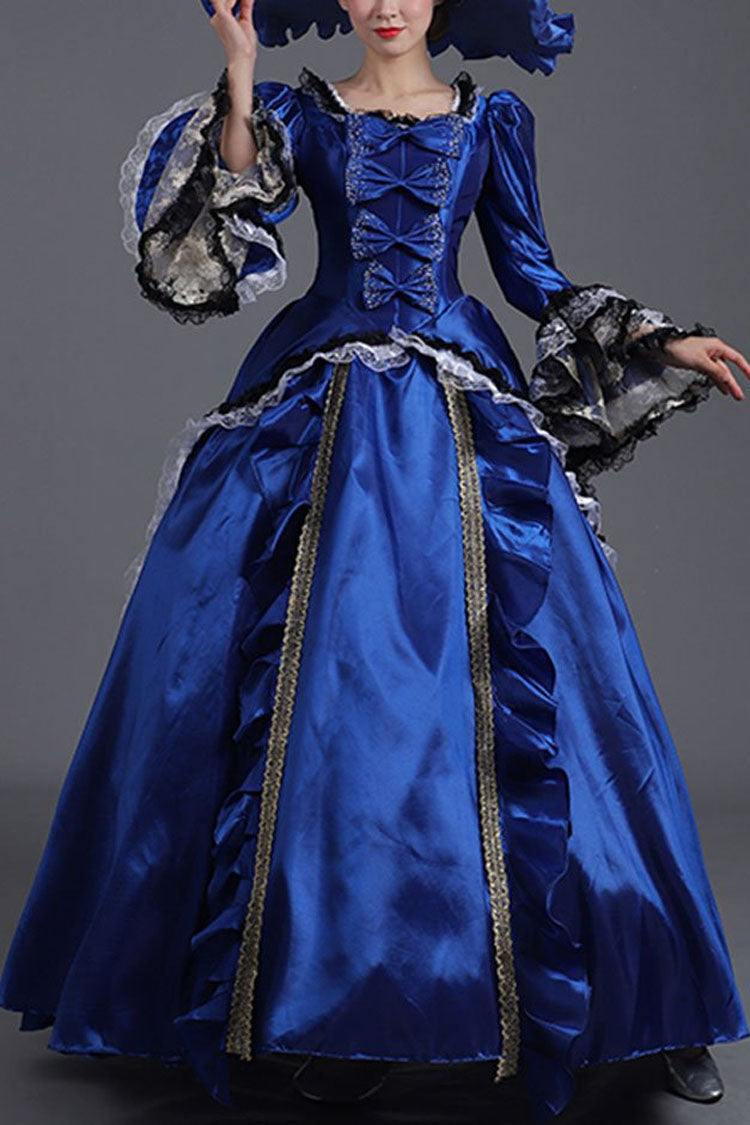 Gothic Lolita Dress - Court Style High Waisted, 2 Colors, High Waist, Victorian Style - S blue / M blue / L blue option