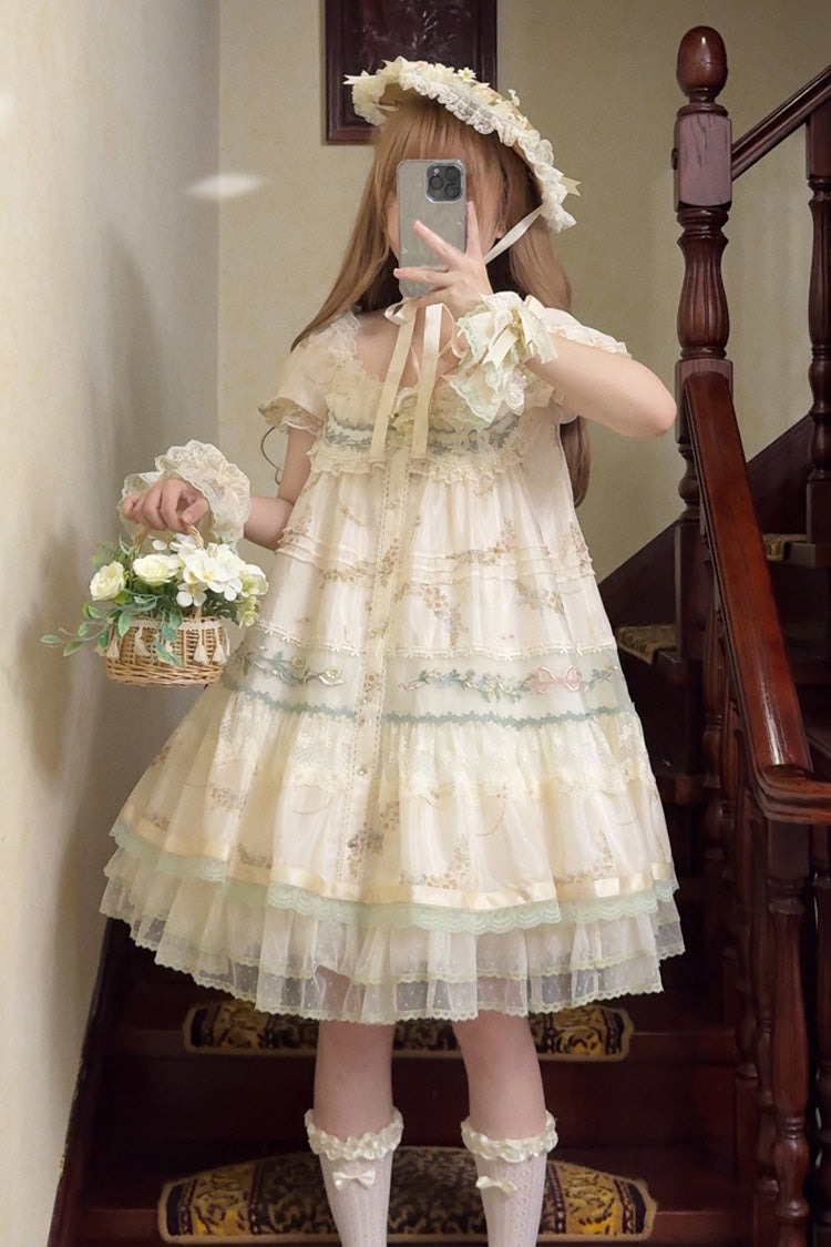 Gothic Lolita Dress - Daisy Poetry, Multi-Color, Sweet Style, Lace Trim, Ruffled - additional product view 2