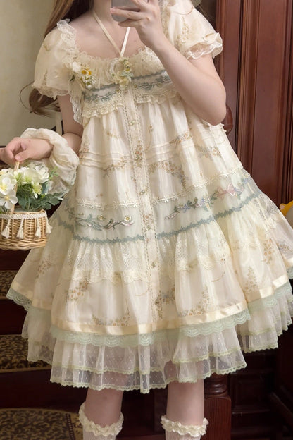 Gothic Lolita Dress - Daisy Poetry, Multi-Color, Sweet Style, Lace Trim, Ruffled - additional product view 4