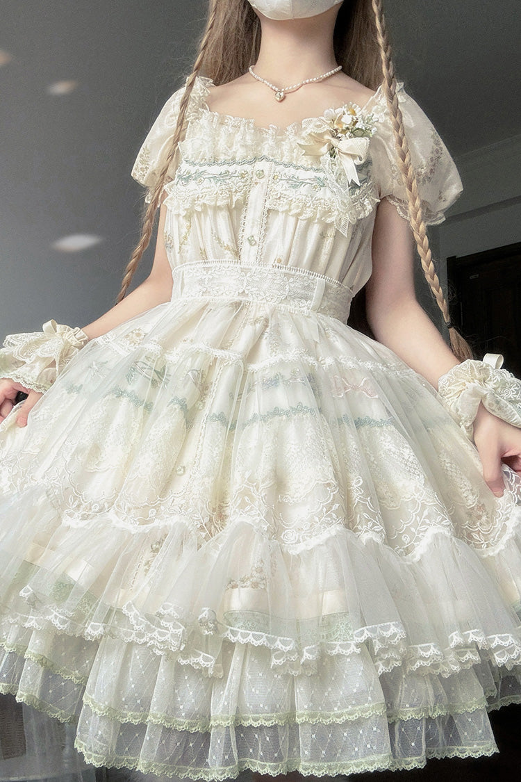 Gothic Lolita Dress - Daisy Poetry, Multi-Color, Sweet Style, Lace Trim, Ruffled - additional product view 5
