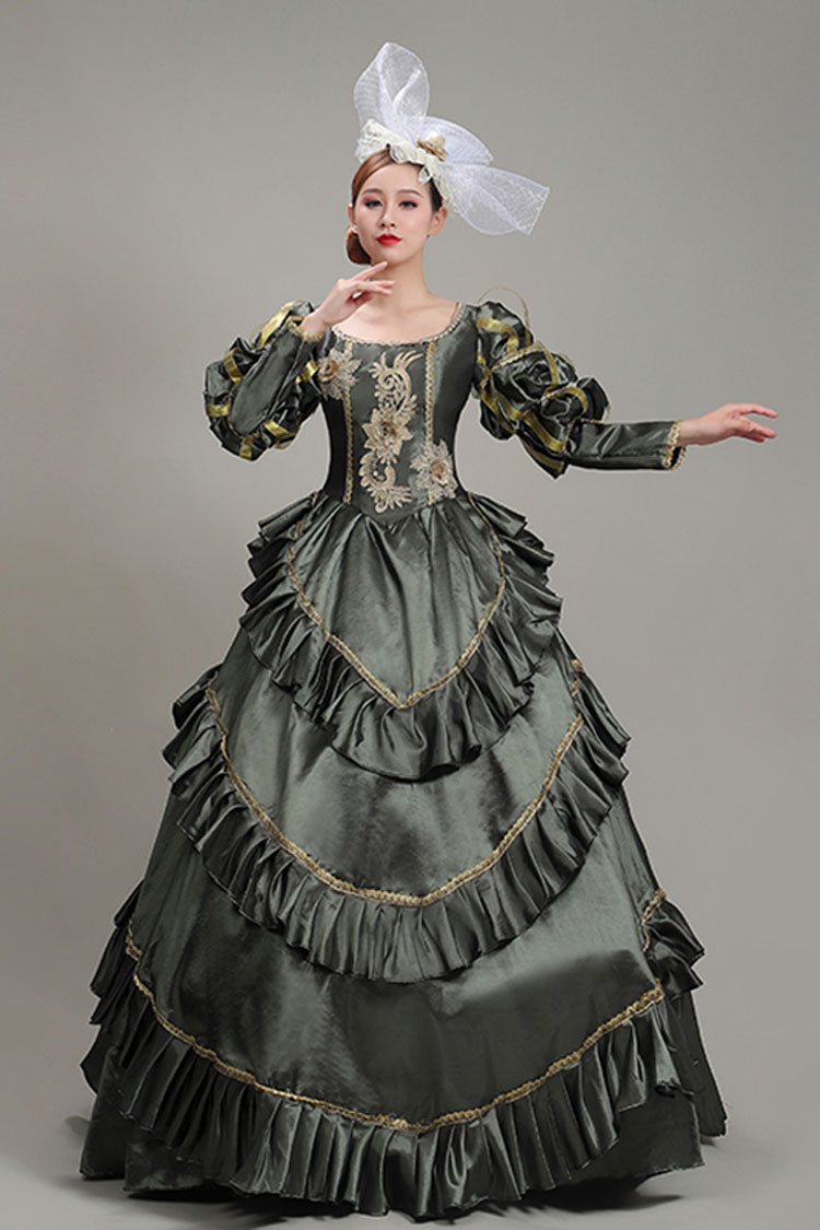 Gothic Lolita Dress - Dark Gray Court Style High, Gray, High Waist, Victorian Style - additional product view 2