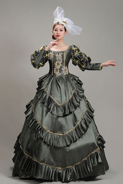 Gothic Lolita Dress - Dark Gray Court Style High, Gray, High Waist, Victorian Style - additional product view 2