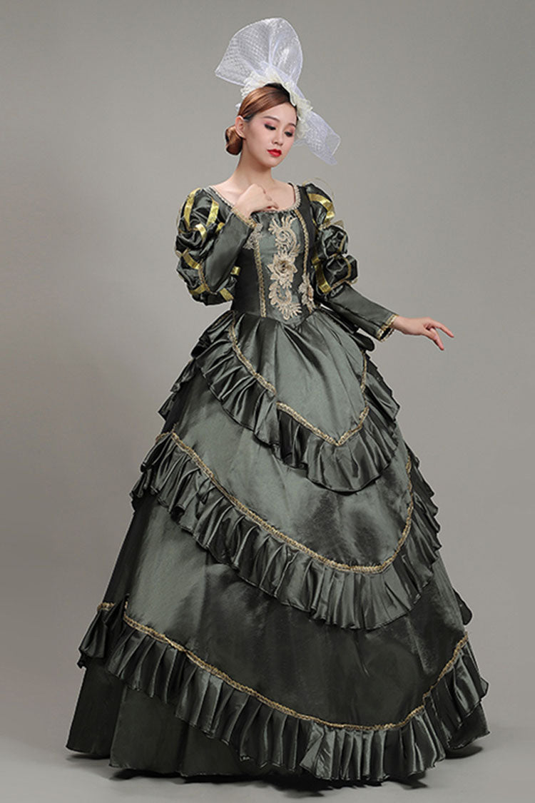 Gothic Lolita Dress - Dark Gray Court Style High, Gray, High Waist, Victorian Style - additional product view 3