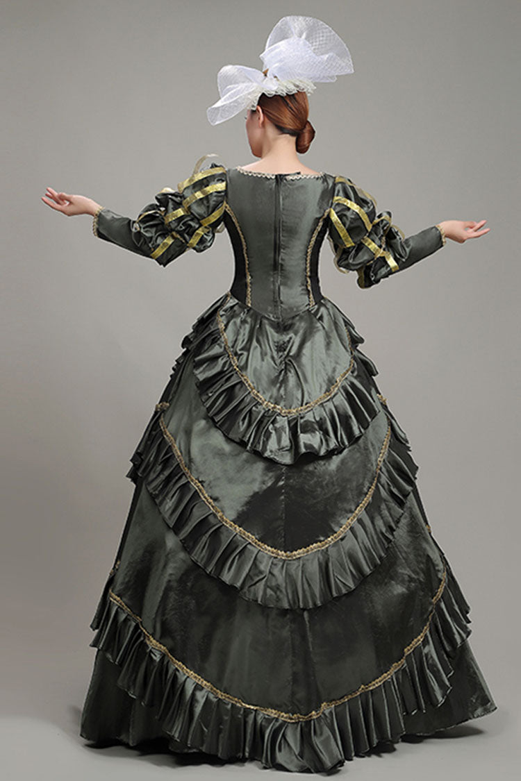 Gothic Lolita Dress - Dark Gray Court Style High, Gray, High Waist, Victorian Style - additional product view 4