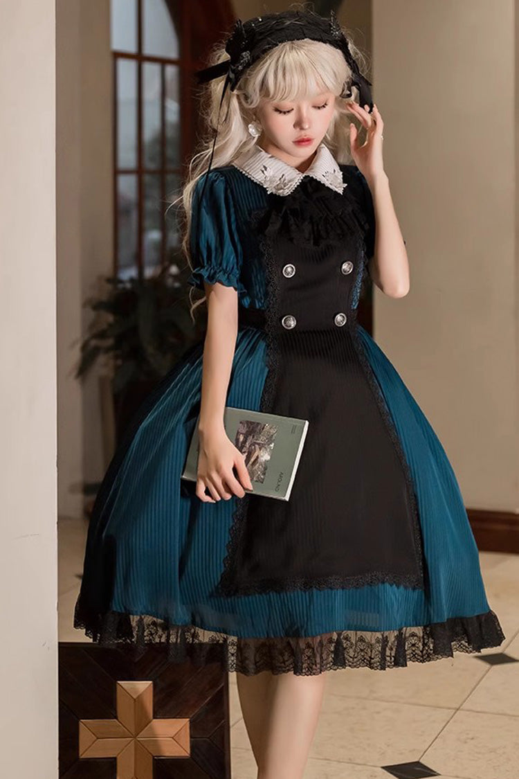 Gothic Lolita Dress - Dark Green Otherworld Deacon, Green, Detachable Detail - additional product view 2