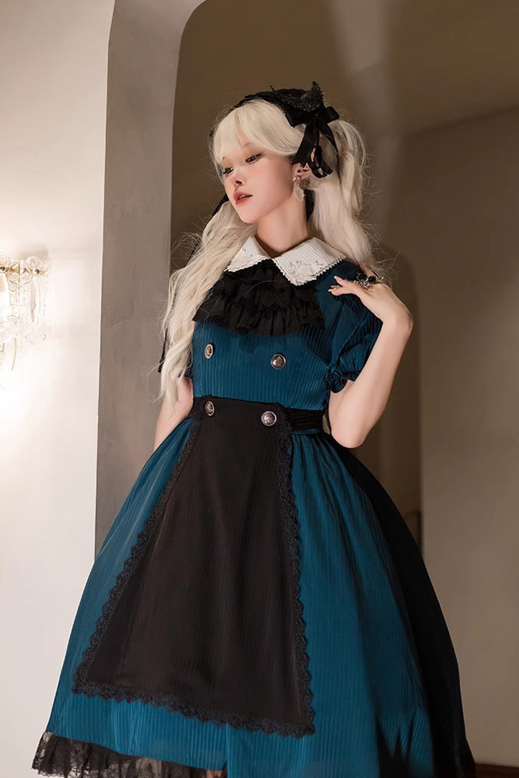 Gothic Lolita Dress - Dark Green Otherworld Deacon, Green, Detachable Detail - additional product view 5