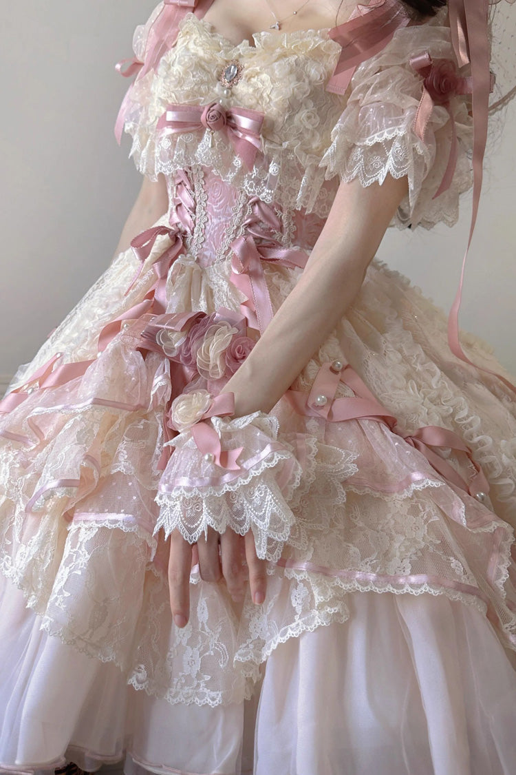 Gothic Lolita Dress - Diane Rose, Pink, Layered, Sweet Style, Bow Detail - additional product view 10
