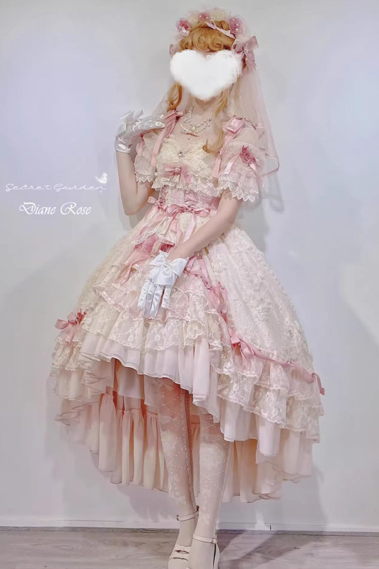 Gothic Lolita Dress - Diane Rose, Pink, Layered, Sweet Style, Bow Detail - additional product view 11