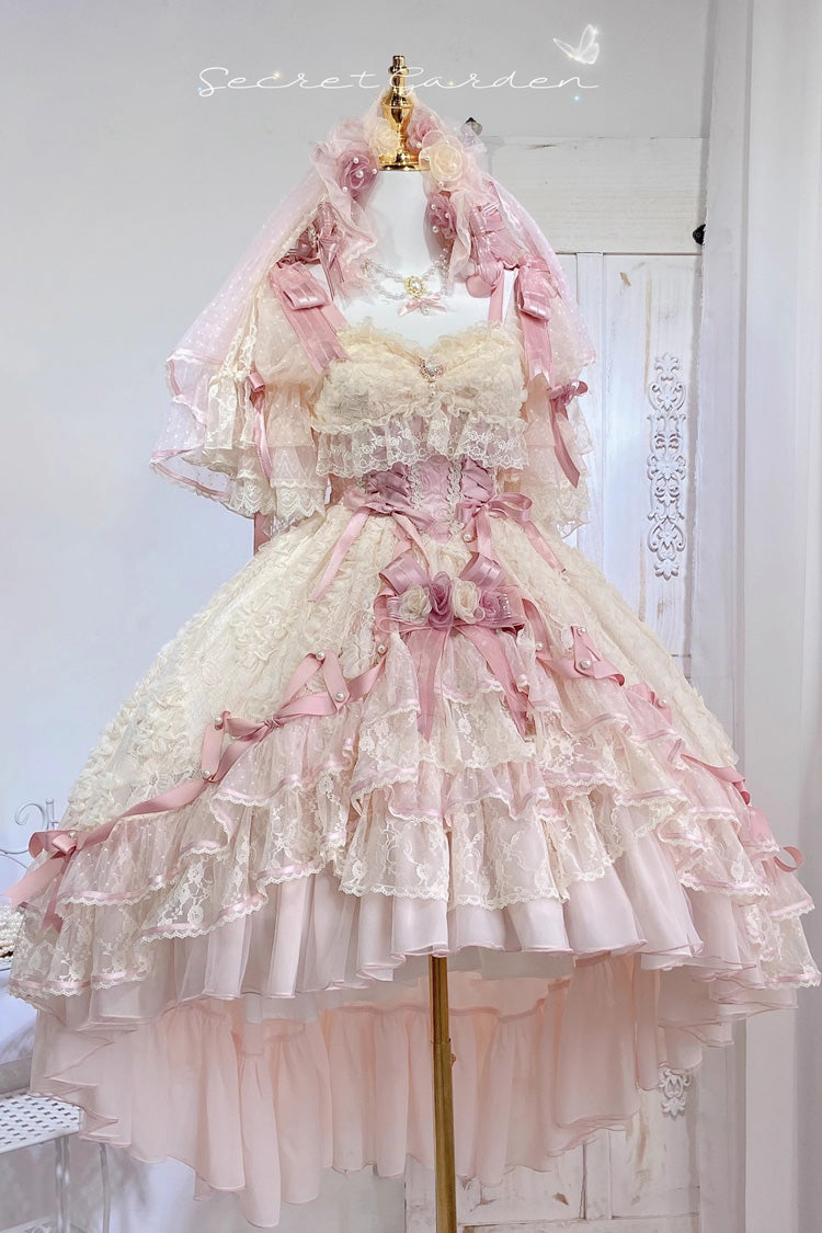 Gothic Lolita Dress - Diane Rose, Pink, Layered, Sweet Style, Bow Detail - additional product view 12