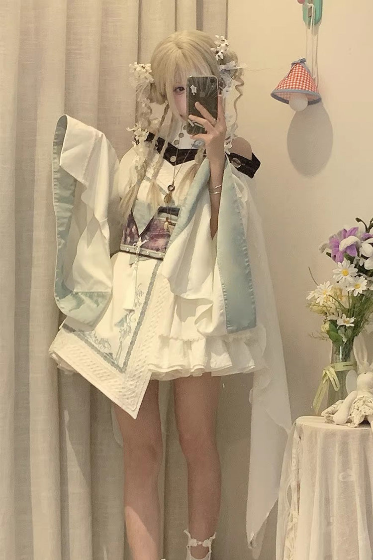 Gothic Lolita Dress - Dragon’s Breath Valley, White, Detachable Detail, Long Sleeves - additional product view 2