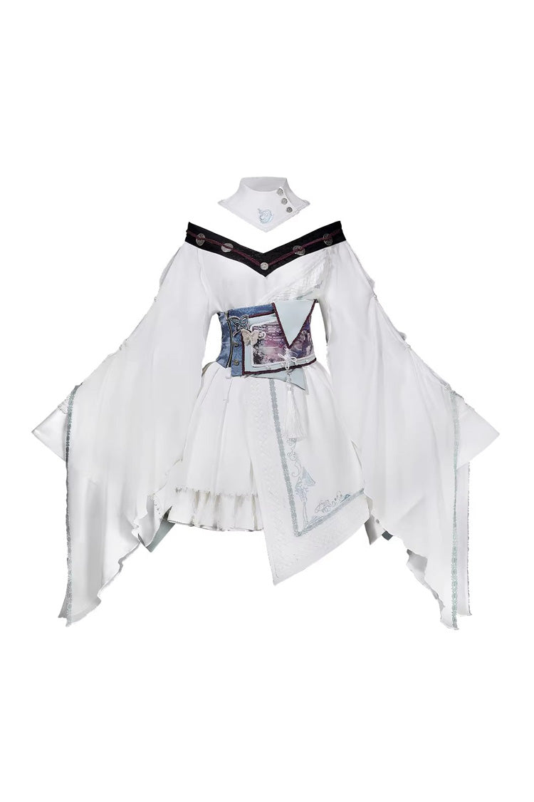 Gothic Lolita Dress - Dragon’s Breath Valley, White, Detachable Detail, Long Sleeves - additional product view 3