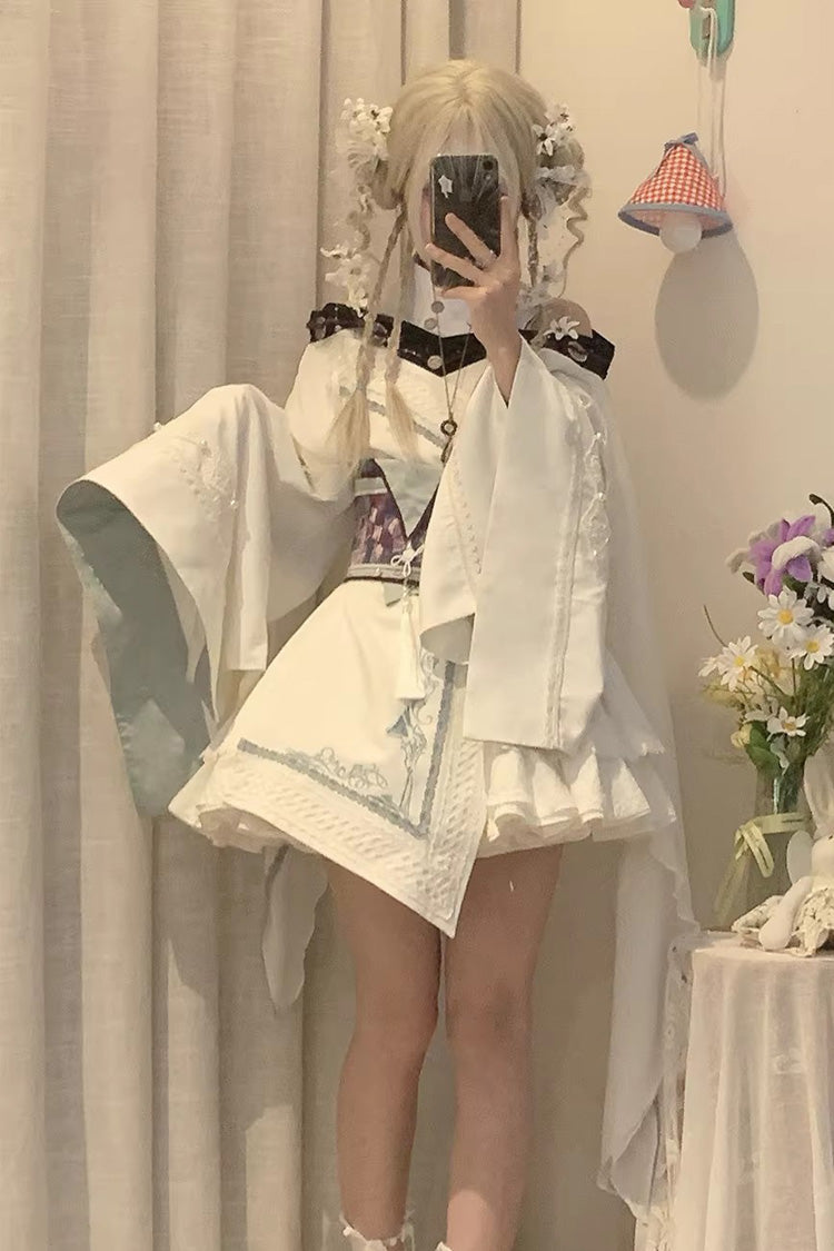 Gothic Lolita Dress - Dragon’s Breath Valley, White, Detachable Detail, Long Sleeves - additional product view 4