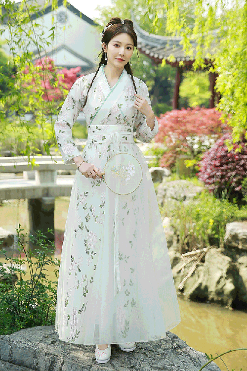 Gothic Lolita Dress - Elegant Green Leaf, 2 Colors, Chinese-Inspired Style, Embroidered - additional product view 2