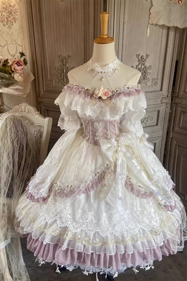 Gothic Lolita Dress - Elizabeth Tea Party, Multi-Color, Bow Detail, Lace Trim, Ruffled - additional product view 4