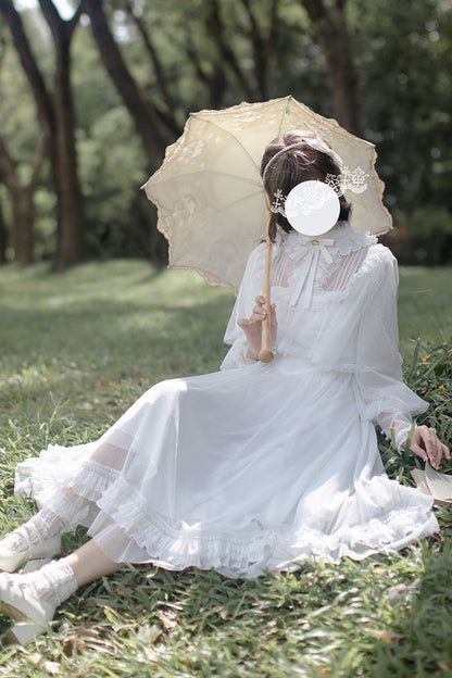 Gothic Lolita Dress - Enchanted Daydream, White, Lace Trim, Long Sleeves, Sweet Style - additional product view 6