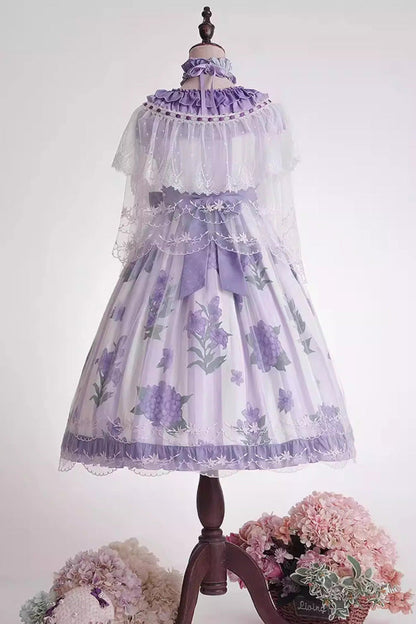 Gothic Lolita Dress - Endless Summer, Purple, Lace Trim, Ruffled, Printed - additional product view 9