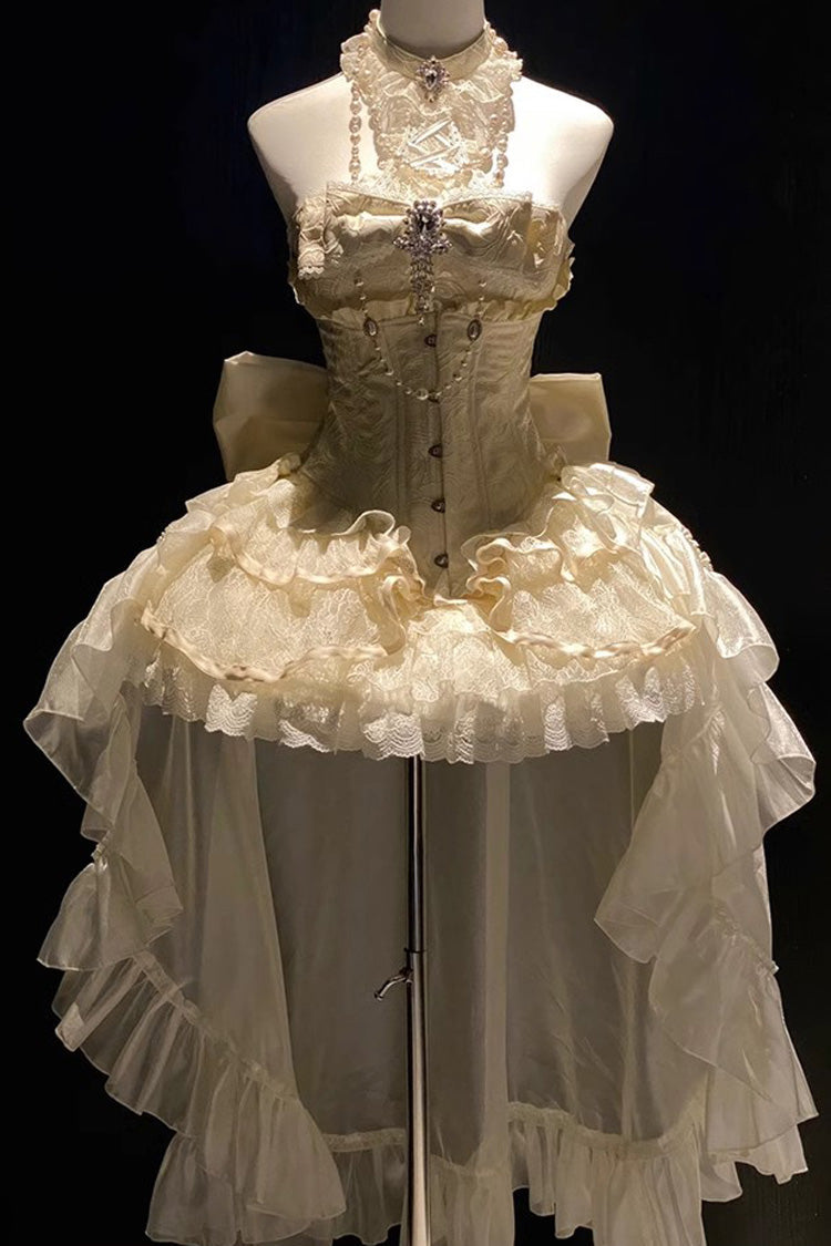 Gothic Lolita Dress - Eternal Temple, Ivory, Bow Detail, Lace Trim, Ruffled - additional product view 2
