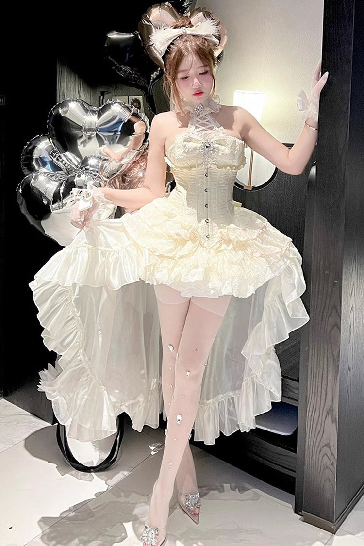 Gothic Lolita Dress - Eternal Temple, Ivory, Bow Detail, Lace Trim, Ruffled - additional product view 5
