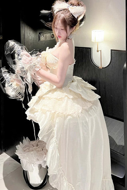 Gothic Lolita Dress - Eternal Temple, Ivory, Bow Detail, Lace Trim, Ruffled - additional product view 6