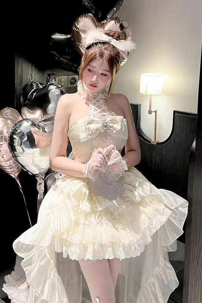 Gothic Lolita Dress - Eternal Temple, Ivory, Bow Detail, Lace Trim, Ruffled - additional product view 7