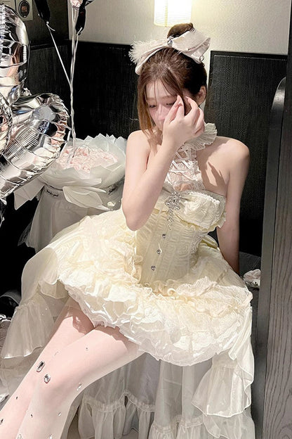 Gothic Lolita Dress - Eternal Temple, Ivory, Bow Detail, Lace Trim, Ruffled - additional product view 9