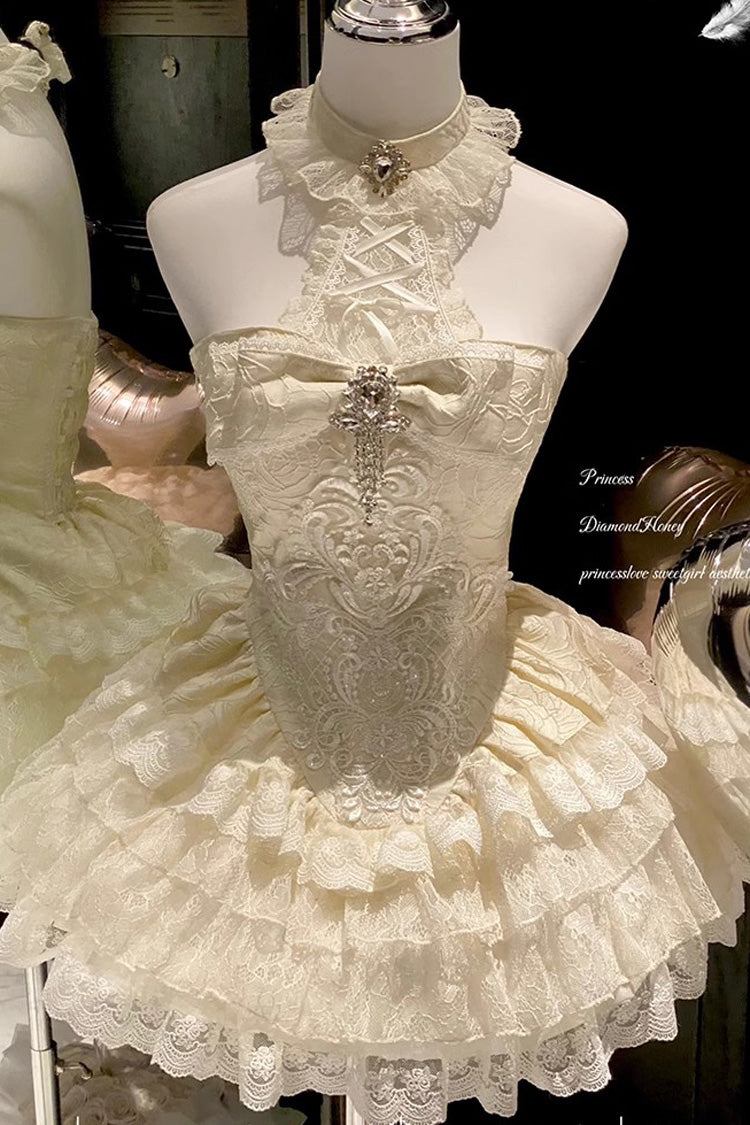 Gothic Lolita Dress - Eternal Temple, Ivory, Bow Detail, Lace Trim, Ruffled - additional product view 10