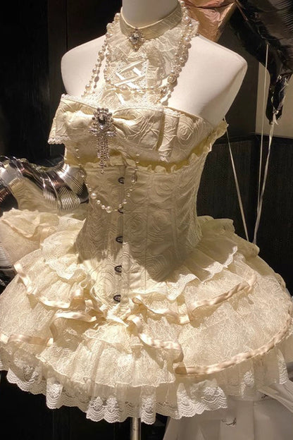 Gothic Lolita Dress - Eternal Temple, Ivory, Bow Detail, Lace Trim, Ruffled - additional product view 11