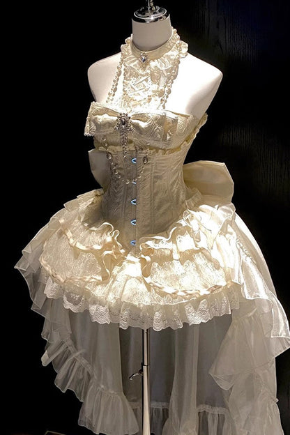 Gothic Lolita Dress - Eternal Temple, Ivory, Bow Detail, Lace Trim, Ruffled - additional product view 12
