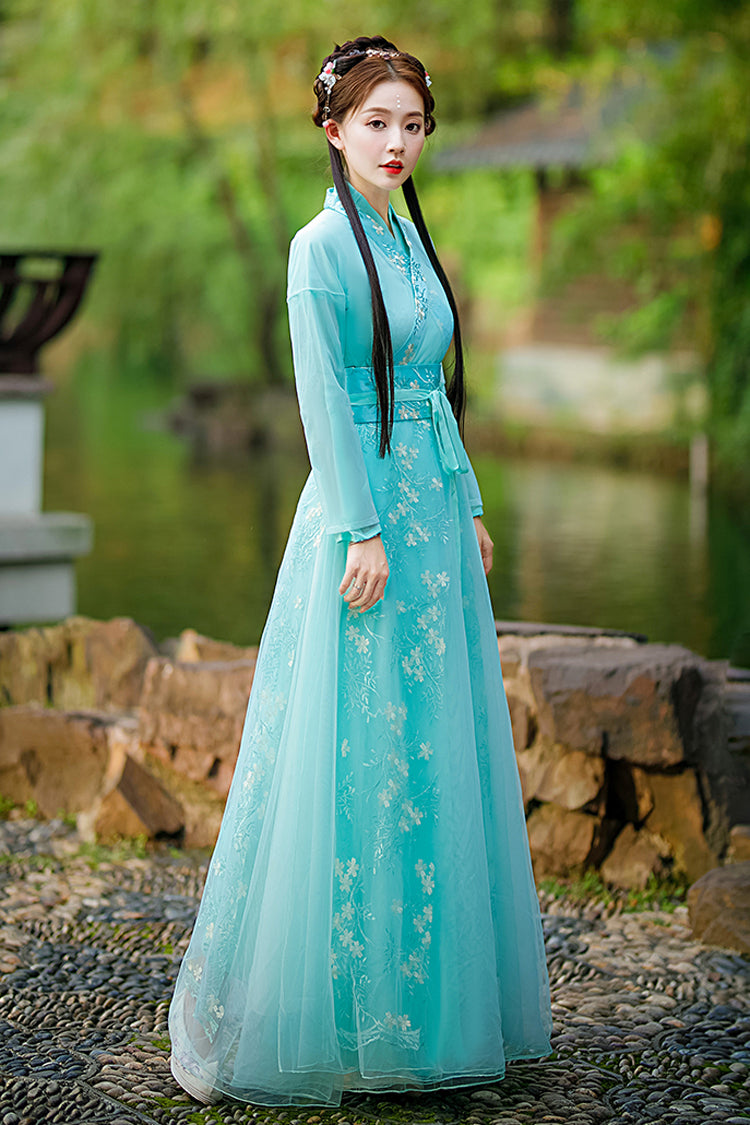 Gothic Lolita Dress - Fairy Airy Spring Flower, Green, Sweet Style, Chinese-Inspired Style - additional product view 3