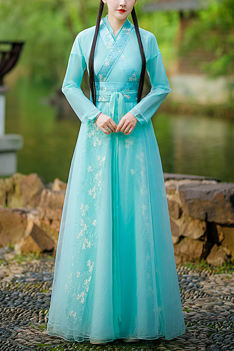 Gothic Lolita Dress - Fairy Airy Spring Flower, Green, Sweet Style, Chinese-Inspired Style - main product image