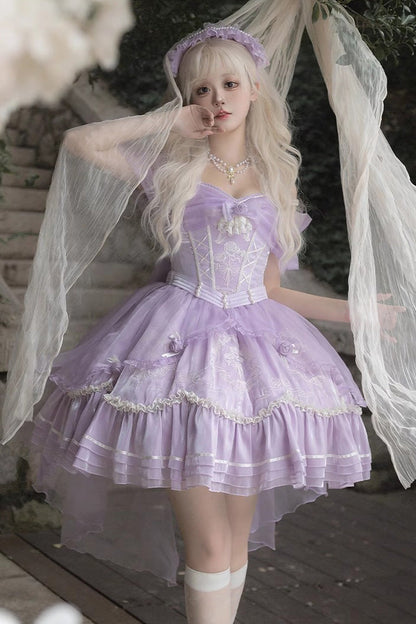 Gothic Lolita Dress - Fantasy Music Box, Purple, Detachable Detail, Lace Trim, Ruffled - additional product view 4