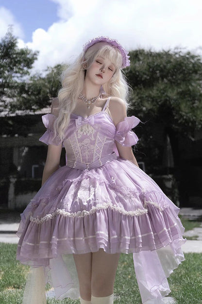 Gothic Lolita Dress - Fantasy Music Box, Purple, Detachable Detail, Lace Trim, Ruffled - main product image