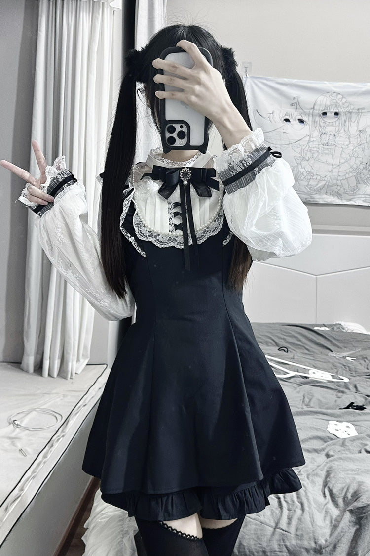 Gothic Lolita Dress - First Love Contract, 4 Colors, Bow Detail, Lace Trim, Printed - additional product view 7