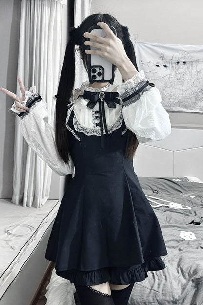 Gothic Lolita Dress - First Love Contract, 4 Colors, Bow Detail, Lace Trim, Printed - additional product view 7
