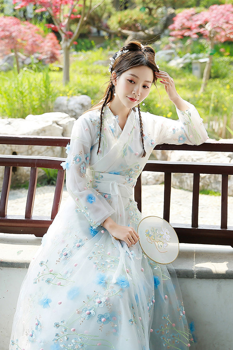 Gothic Lolita Dress - Floral, 2 Colors, Chinese-Inspired Style, Embroidered, Sweet Style - additional product view 3