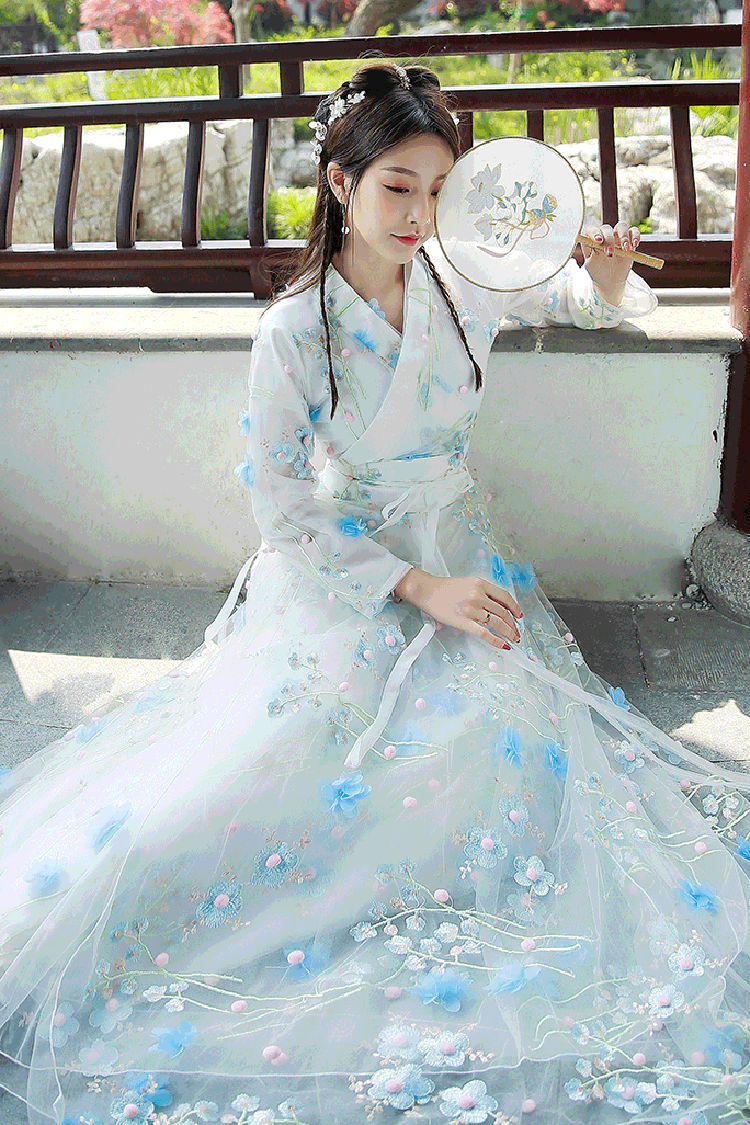 Gothic Lolita Dress - Floral, 2 Colors, Chinese-Inspired Style, Embroidered, Sweet Style - additional product view 4
