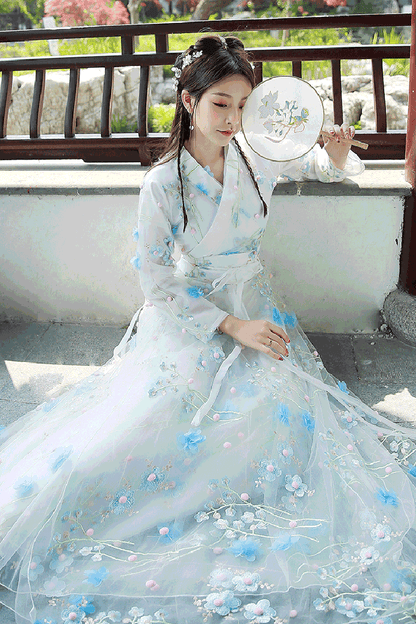 Gothic Lolita Dress - Floral, 2 Colors, Chinese-Inspired Style, Embroidered, Sweet Style - additional product view 4